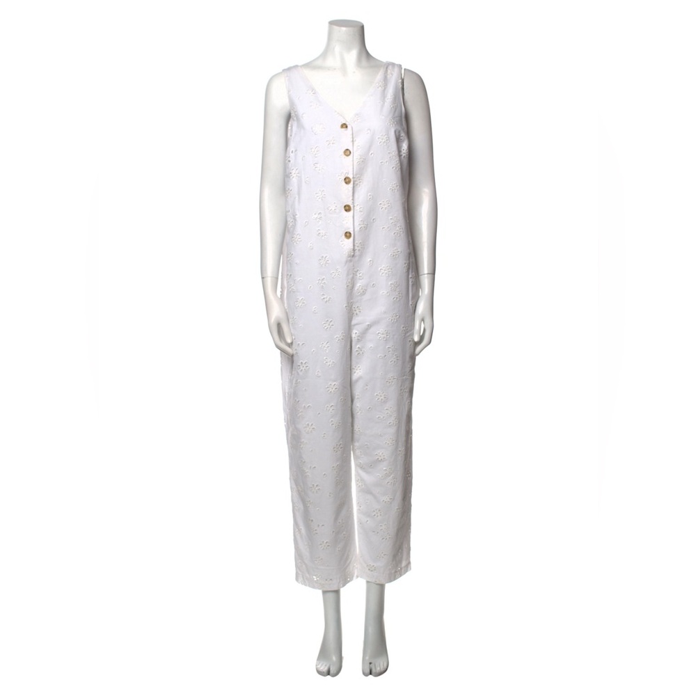 Hatch white eyelet sleeveless jumpsuit. Size 2